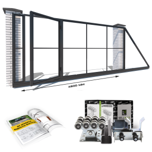Каркас відкатних воріт з Т-профілю на проєм 4,5 метра, довжина воріт 7 метрів, з хвірткою