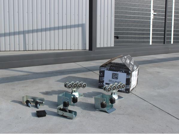 Каркас відкатних воріт з Т-профілю на проєм 3 метри, довжина воріт 5 метрів, з автоматикою – фото