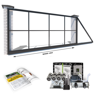 Каркас откатных ворот из Т-профиля на проем 5 метров, длина ворот 7 метров