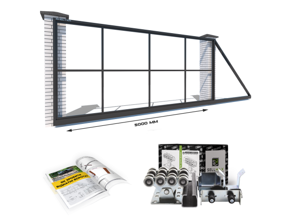 Каркас откатных ворот из Т-профиля на проем 5 метров, длина ворот 7 метров – фото
