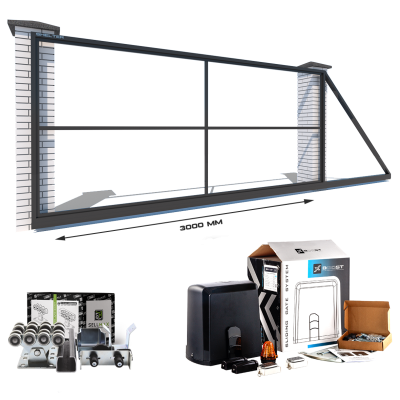 Каркас відкатних воріт з Т-профілю на проєм 3 метри, довжина воріт 5 метрів, з автоматикою