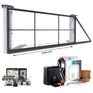 Каркас відкатних воріт з Т-профілю на проєм 4 метри, довжина воріт 6 метрів, з автоматикою