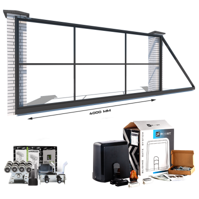 Каркас відкатних воріт з Т-профілю на проєм 4 метри, довжина воріт 6 метрів, з автоматикою