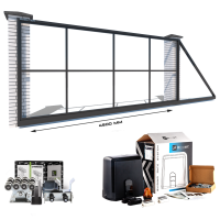 Каркас відкатних воріт з Т-профілю на проєм 4,5 метра, довжина воріт 7 метрів, з автоматикою