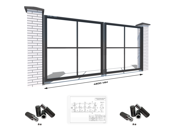 Каркас розпашних воріт з Т-профілю на проєм 4,5 метри – фото