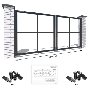 Каркас розпашних воріт з Т-профілю на проєм 5 метрів