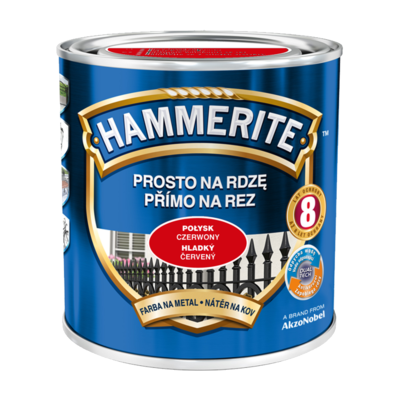 Червона фарба Hammerite глянцева 0,7 літра