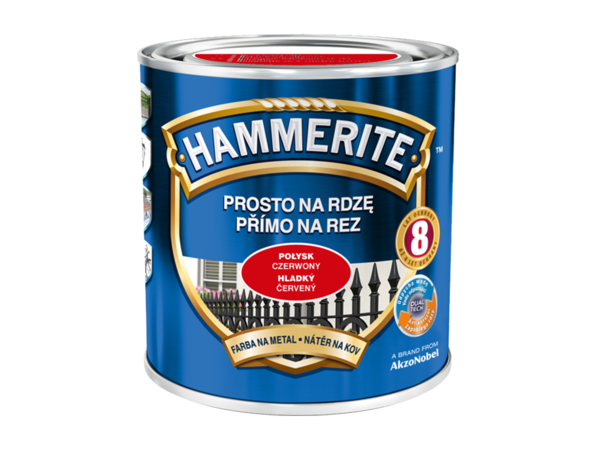 Червона фарба Hammerite глянцева 0,7 літра – фото