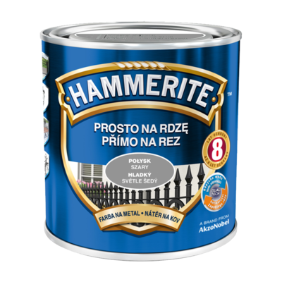 Сіра фарба Hammerite глянцева 0,7 літра