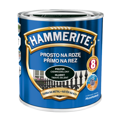 Темно-зелена фарба Hammerite глянцева 0,7 літра
