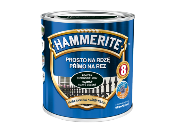 Темно-зелена фарба Hammerite глянцева 0,7 літра – фото
