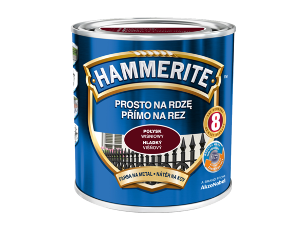 Вишнева фарба Hammerite глянцева 0,7 літра – фото