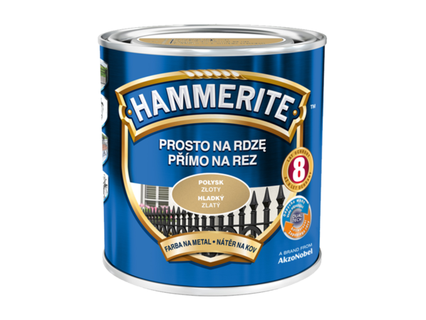 Золота фарба Hammerite глянцева 0,7 літра – фото