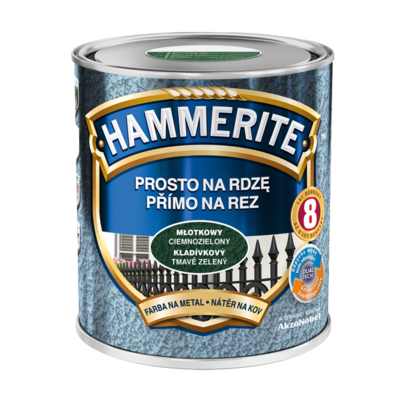 Темно-зеленая краска Hammerite молотковая 0,7 литра