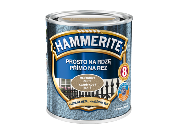 Золотая краска Hammerite молотковая 2,5 литра – фото