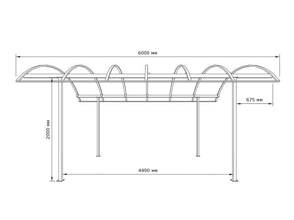 Арковий навіс 6х4 Shelter Standart — міцний, для авто – фото