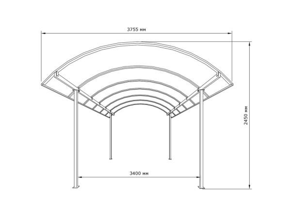 Арковий навіс 6х4 Shelter Standart — міцний, для авто – фото