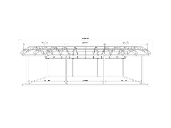 Арковий навіс 10х4 Shelter Ultra — посилений, для техніки, захист для зони паркування – фото