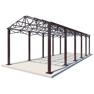 Двосхилий навіс Shelter Premium 10x4 м – великий, без покриття, металевий каркас, для захисту авто 