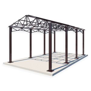 Двосхилий навіс Shelter Premium 6x4 м – для дачі, саду, без покриття, для захисту авто