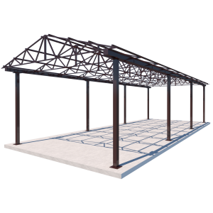 Двосхилий навіс Shelter Ultra 10x4 м – для авто, альтанки, без покриття, з фермами