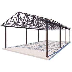 Двосхилий навіс Shelter Ultra 10x6 м – для авто та дачі, металевий каркас, без покриття