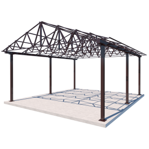 Двосхилий навіс Shelter Ultra 6x6 м – для авто, без покриття, захист авто від дощу і сонця