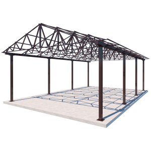 Двосхилий навіс Shelter Ultra 8x6 м – великий розмір, металевий каркас, без покриття