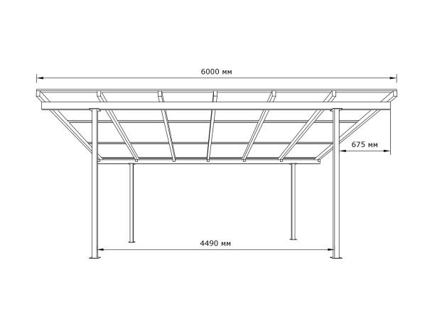 Односхилий навіс 6х3 Shelter Standart — посилений, збірна конструкція простого монтажу – фото
