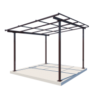 Односхилий навіс 4х3 Shelter Econom — для автомобіля, збірна конструкція, з можливістю монтажу сонячних панелей