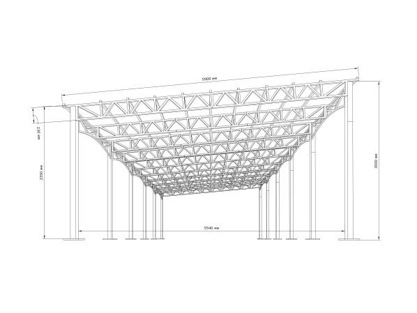Односхилий навіс 10х6 Shelter Premium — преміум, для авто, збірна конструкція, з можливістю встановлення сонячних панелей – фото