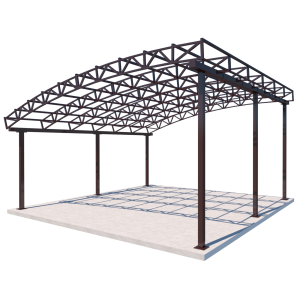 Напіварковий навіс Shelter Ultra 6x6 м – для дачі, металевий каркас, з фермами