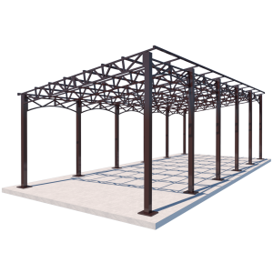 Односхилий навіс 10х4 Shelter Premium — преміум, для авто, збірна конструкція, під накриття із сонячних панелей