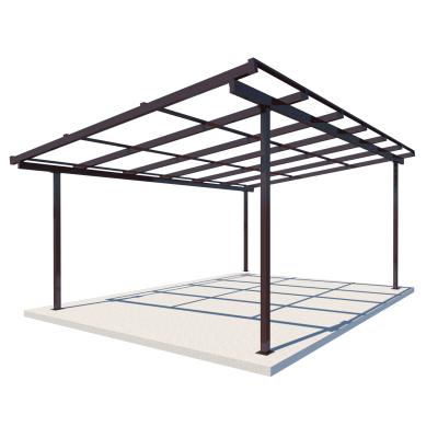 Односхилий навіс 6х3 Shelter Standart — посилений, збірна конструкція простого монтажу