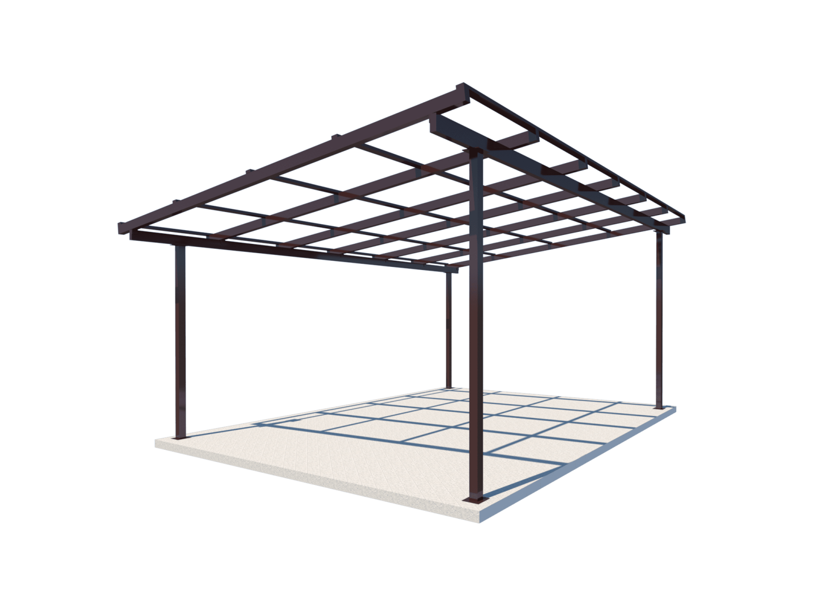 Односхилий навіс 6х4 Shelter Standart — посилений, для авто і тераси, на болтових зʼєднаннях 