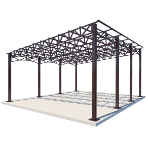 Односхилий навіс 6х6 Shelter Premium — преміум, для зони відпочинку, збірна конструкція, під накриття із сонячних панелей