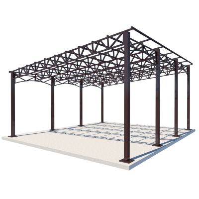 Односхилий навіс 6х6 Shelter Premium — преміум, для зони відпочинку, збірна конструкція, під накриття із сонячних панелей