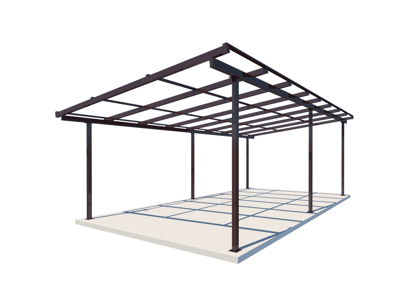 Односкатный навес 8х3 Shelter Standart — усиленный, для двора и дачи, на болтовых соединениях