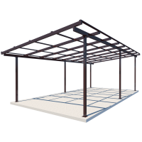 Односхилий навіс 8х4 Shelter Standart — посилений, для авто, на болтових зʼєднаннях 