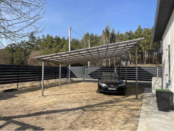 Односхилий навіс 8х3 Shelter Standart — посилений, для двору і дачі, на болтових зʼєднаннях  – фото