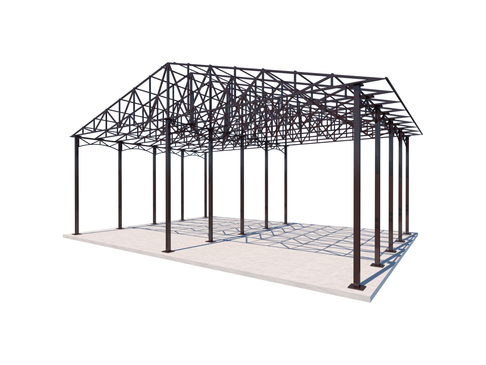 Промисловий двосхилий навіс Shelter Industrial 8x12 м – для складу, металевий каркас