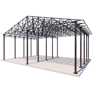Промисловий двосхилий навіс Shelter Industrial 8x12 м – для складу, металевий каркас