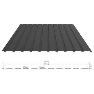 Профнастил ПС-8 стіновий, 0,5мм