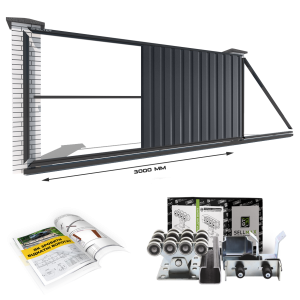 Відкатні ворота "Звари Сам" на проєм 3 метри, довжина воріт 5 метрів із зашивкою "Профнастил"