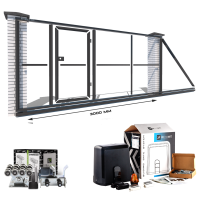 Відкатні ворота "Звари Сам" на проєм 3 метри, довжина воріт 5 метрів, з хвірткою всередині та автоматикою