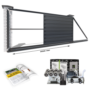 Відкатні ворота "Звари Сам" на проєм 3 метри, довжина воріт 5 метрів з ламелями Ранчо