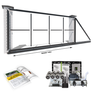 Відкатні ворота "Звари Сам" на проєм 5 метрів, довжина воріт 7 метрів