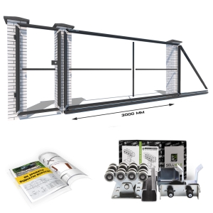 Відкатні ворота "Звари Сам" на проєм 3 метри, довжина воріт 5 метрів з окремою хвірткою