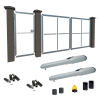 Розпашні ворота "Звари Сам" на проєм 3 метри з окремою хвірткою і автоматикою