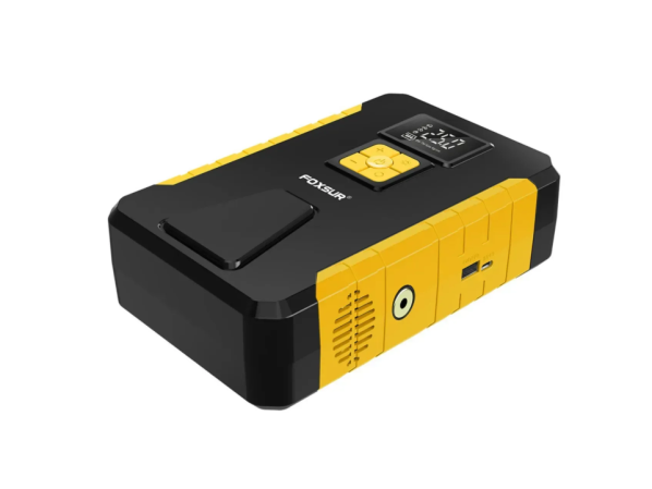 Бустер Foxsur FJS-950-1 пусковий зарядний пристрій для авто акумулятор 2в1, Бустер + компресор для коліс (пусковий струм 800А, 12 Вольт) – фото